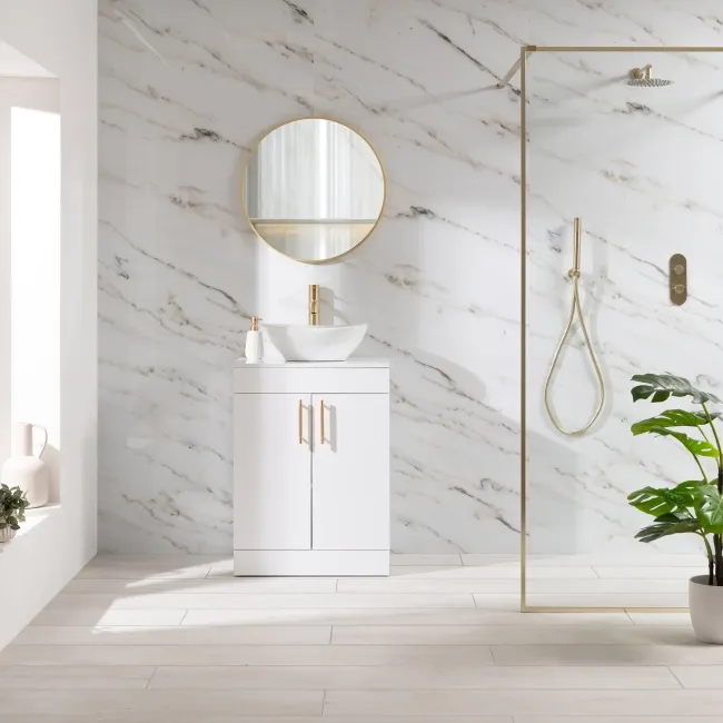 Trepanel Aqua Luxe® Gold Subtle Marble Effect Embossed Gloss SPC XXL Wall Panel