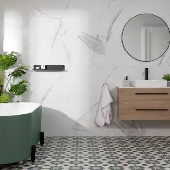 Trepanel Aqua Luxe® Carrara Soft Marble Effect Embossed Satin SPC Wall Panel 4 Pack (Covers 2.80 SQM)