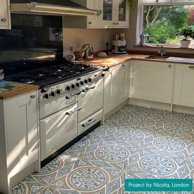 Gambol Multicolour Vintage Pattern Matt Wall and Floor Tiles