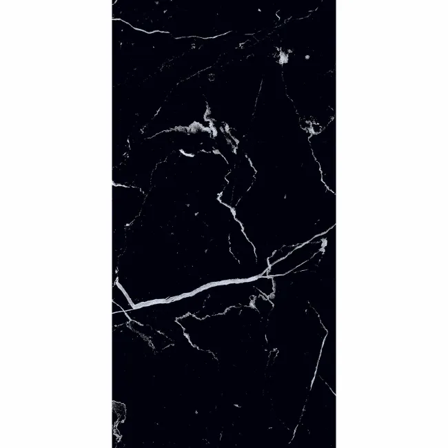 Marquina Black Polished Marble Effect 60x30 Wall and Floor Tiles