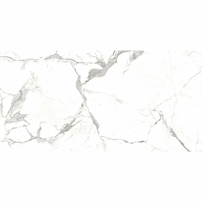 Modern Statuario White Matt Marble Effect Tiles 600x300