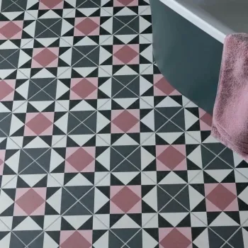 Geo Moroccan Pink Matt Patterned Wall and Floor Tiles