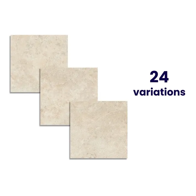 Fargo Beige Matt Stone Effect Anti Slip Wall and Floor Tiles 600x600