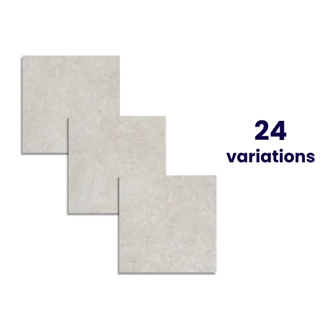 Fargo Grey Matt Stone Effect Anti-Slip Wall and Floor Tiles 600x600