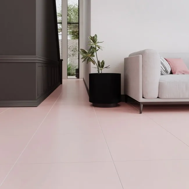 Sorbet Pink Matt Plain 598x598 Wall and Floor Tiles