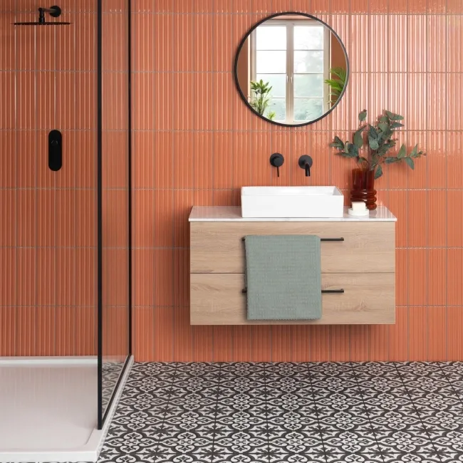 Zara Dark Grey Porcelain Matt Patterned Floor Tiles