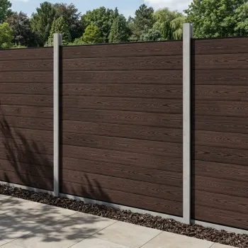 LuxeLine® Walnut Composite Fence Panel for Own Post