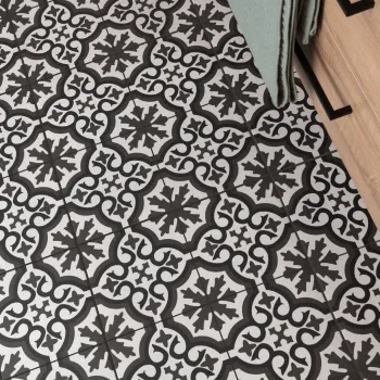 Zara Dark Grey Porcelain Matt Patterned Floor Tiles